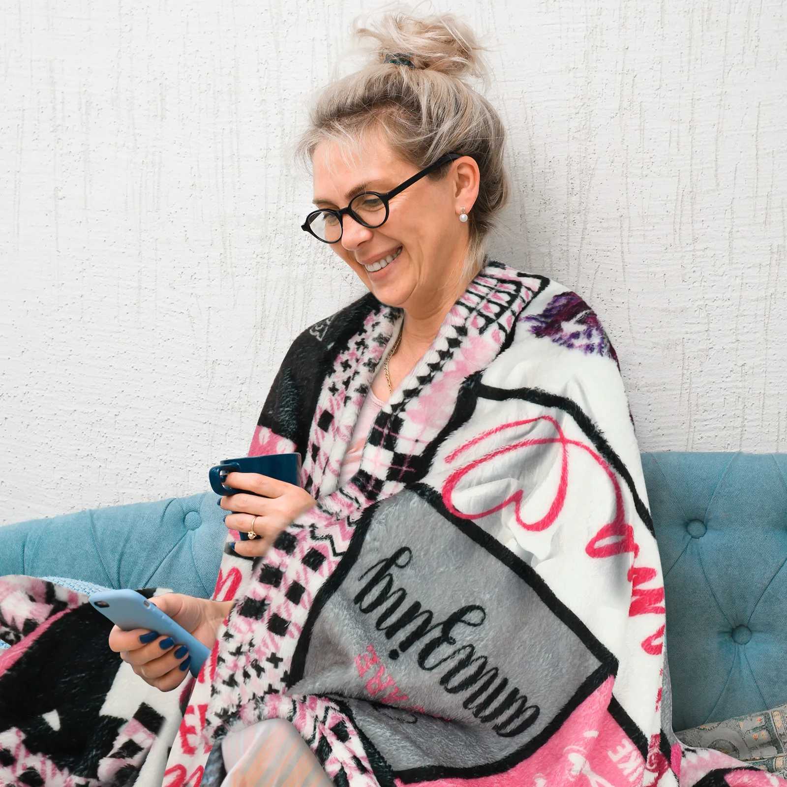 1Pc Double Sided Flannel Blanket Soft Warm Bedding for HomeOfficeACSofaNapBedTravelModern Throw Blanket for Household C251111