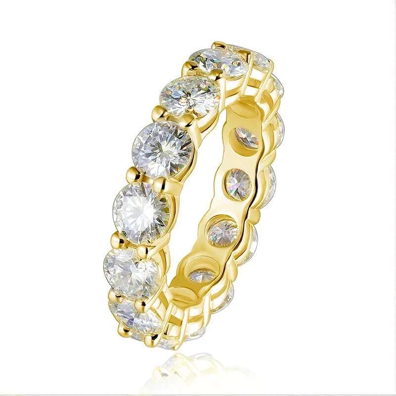 Super Flash 0.5ct Moissanite Ring GRA Certificate Laboratory Diamond Rings Womens Wedding Jewelry 18K Gold Plated S925 Silver
