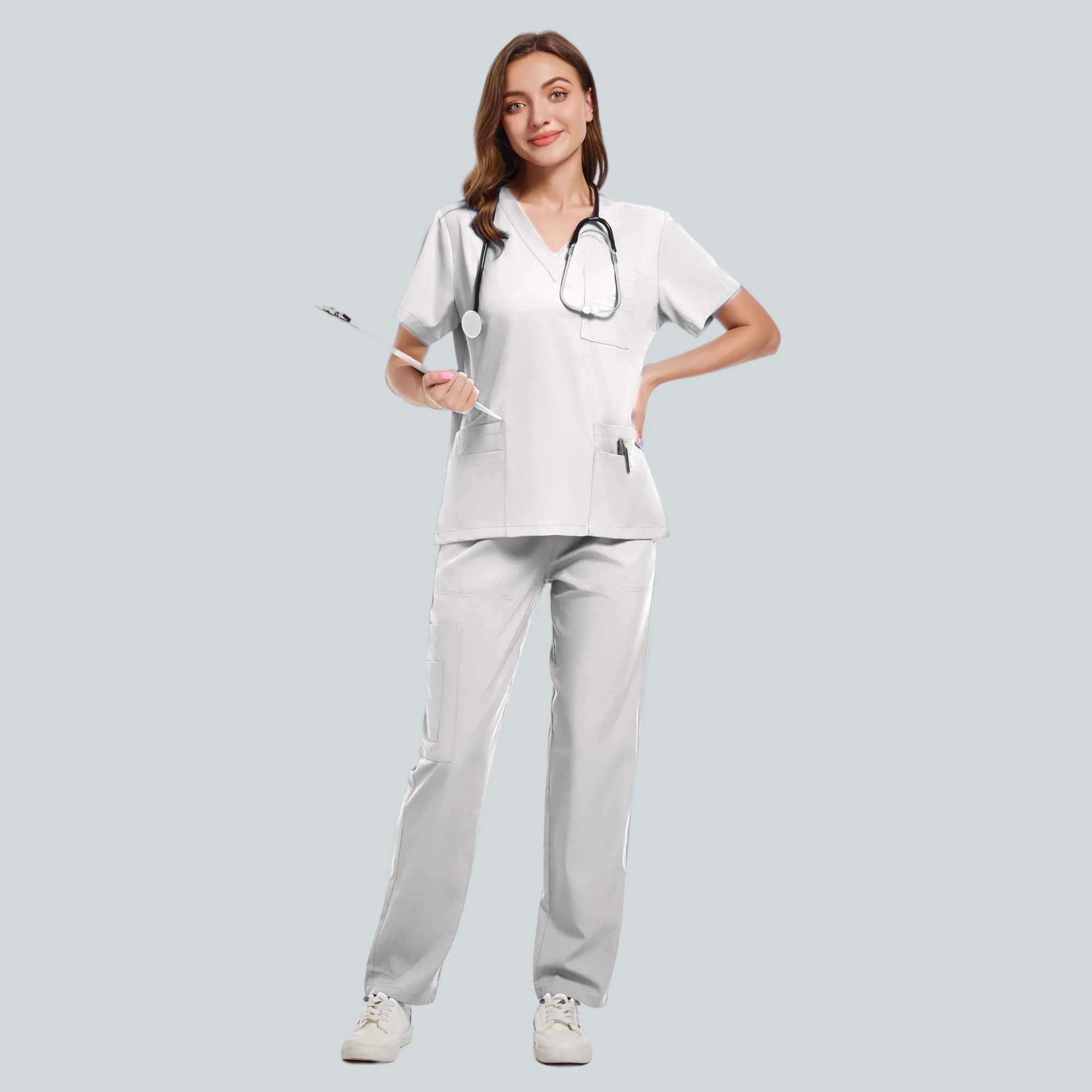 New Nurse Uniform Hospital Doctor Medical Sports Shirt Nursing Pants Neutral Workshop Uniform Beauty Spa Work Clothes X250410