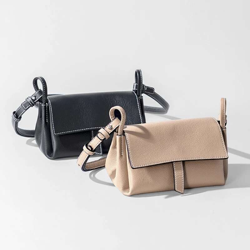 Genuine Leather Casual Handbag, Lady Underarm Fashionable Elegant Women's Shoulder Crossbody Bag Multi Compartment