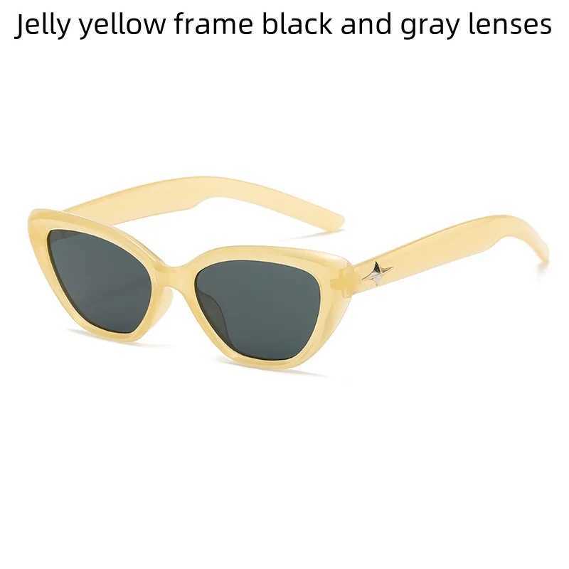 Retro cat eye womens sunglasses high-end small frame star sunglasses fashionable street photography UV protection sunglassesT250411