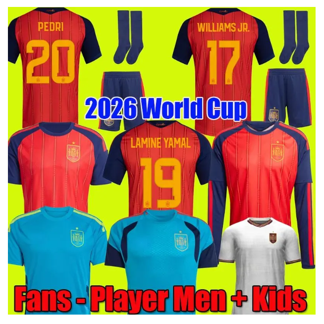 2026 World Cup Spain soccer jerseys PEDRI Espana MORATA CARVAL fans Player football shirt men woman kids kits OLMO FERRAN RODRIGO LaMiNe YAMAL 16-4XL