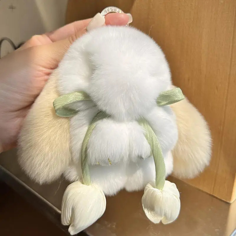 Plush rabbit keychain soft and cute rabbit pendant furry keychain furry keychain pendant backpack charm suitable for key or backpack school 250409