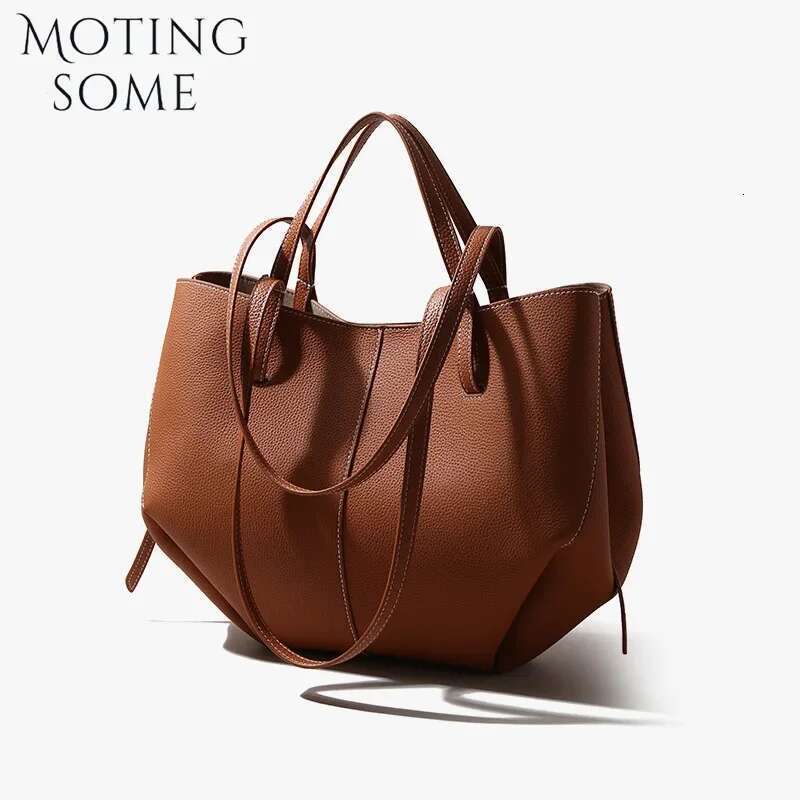 Motingsome 100% Genuine Leather Bag Woman Casual Tote Large Capacity Shoulder Purses Designer Handbag 2025