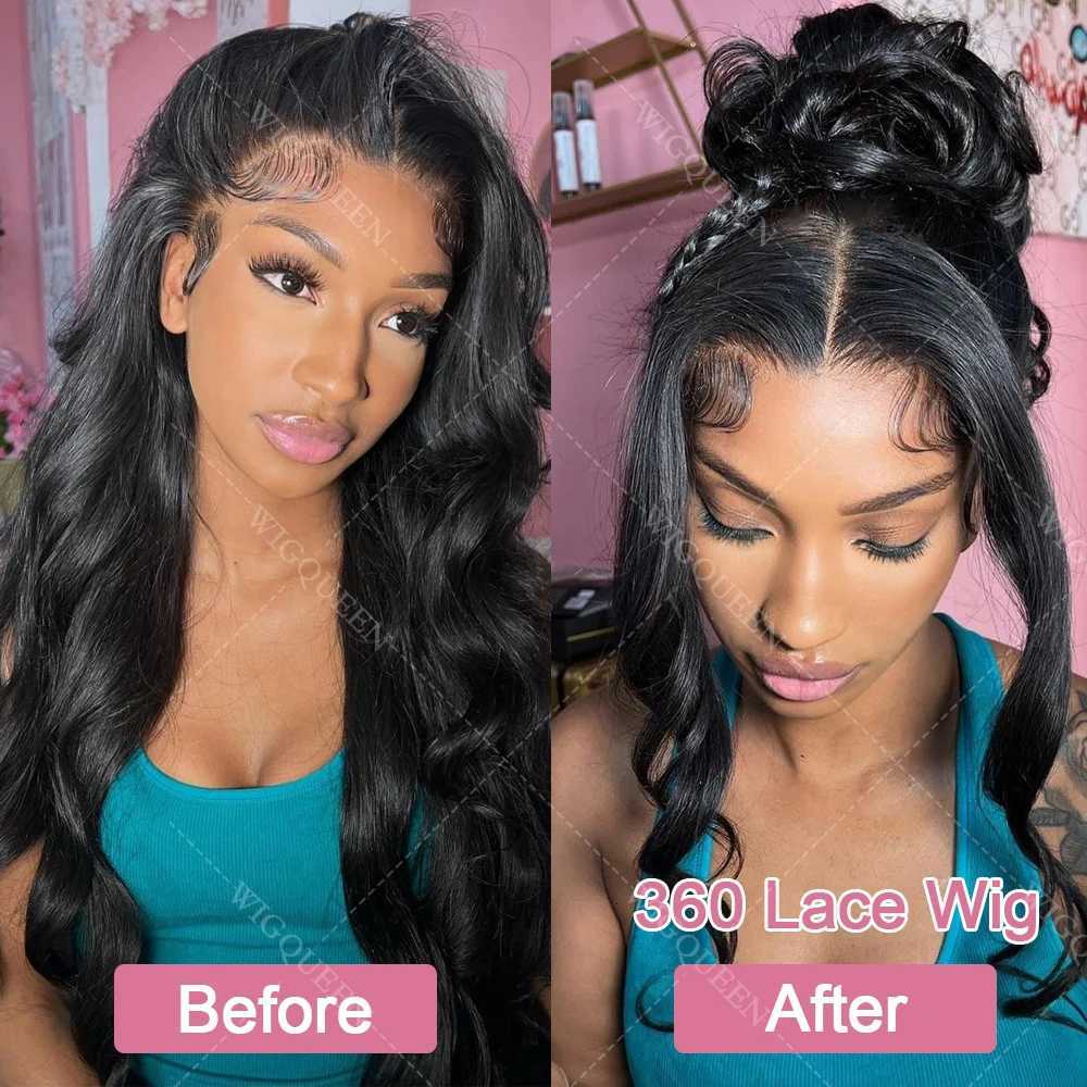 Glueless 360 Full Lace Frontal Wig Body Wave 13x4 5x5 Lace Front Human Hair Wigs 12A Brazilian Virgin Hair Invisi Strap Snug FitT251111