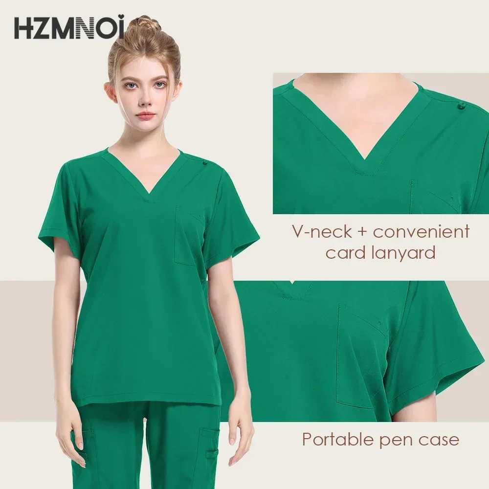 Hot Sales Scrub Sets Women Lab Coat Healthcare Operating Room Surgical Gown Breathable Workwear Hospital Accessories Nurse Scrub X250410