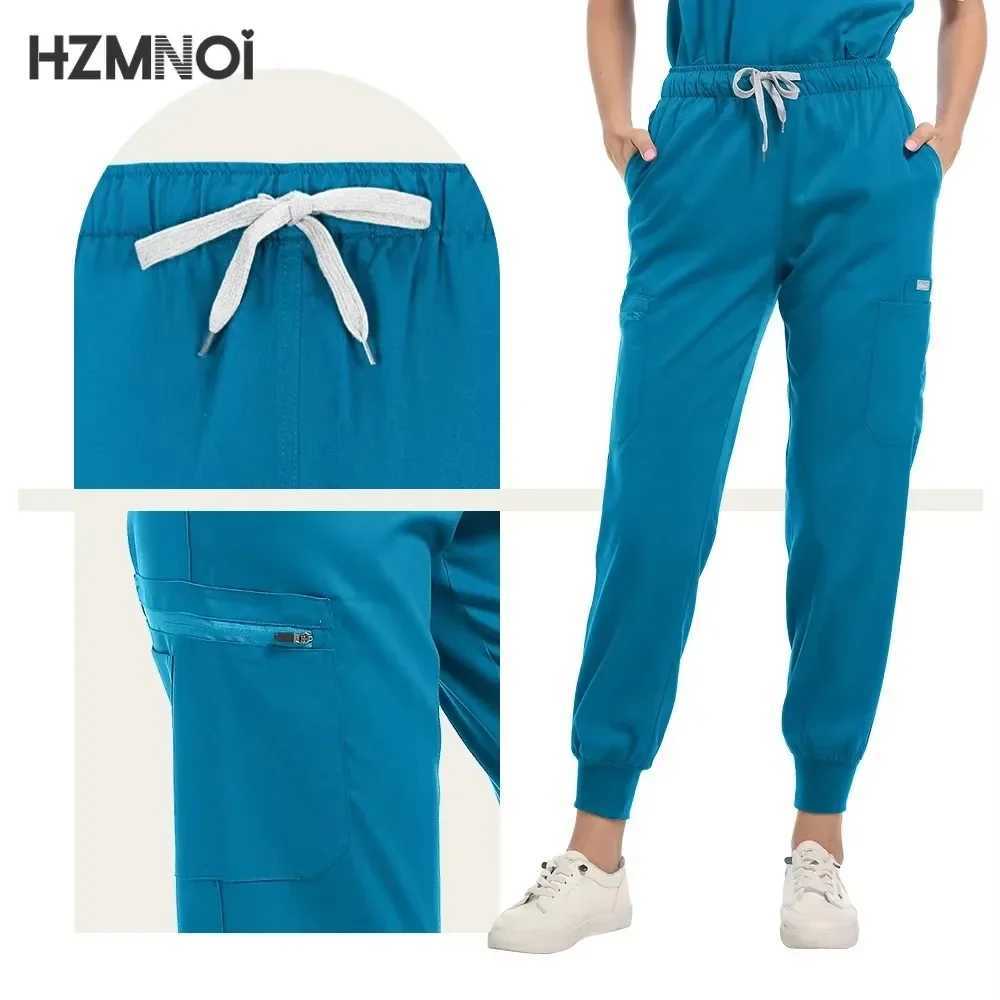 Multicolour Jogger Suits Doctor Nursing Uniforms Short Slve V-neck Tops Pocket Pants Nurse Scrubs Set Medical Clinical Clothes X2504101