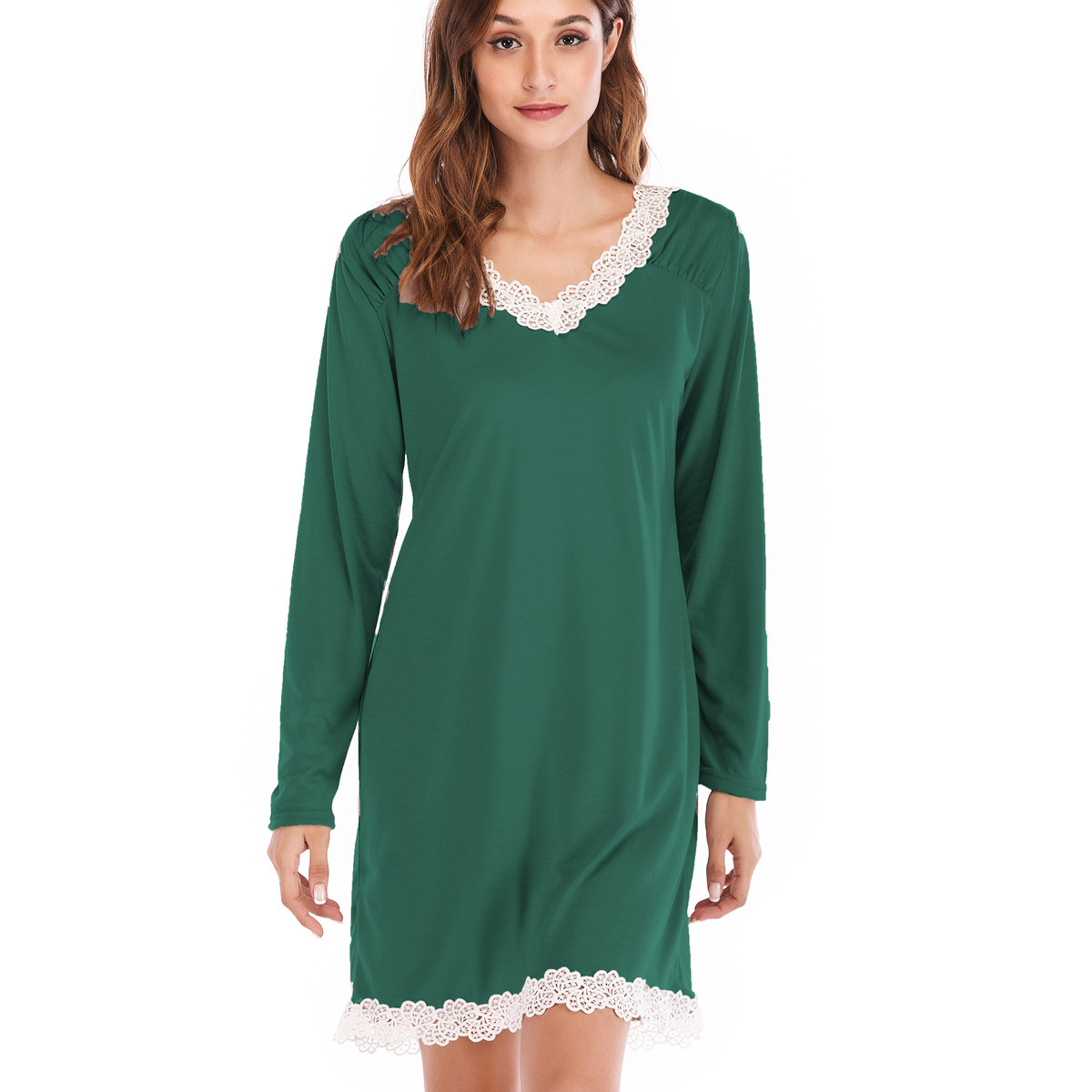 Casual Dresses Summer European and American new autumn lace long sleeved loose dress