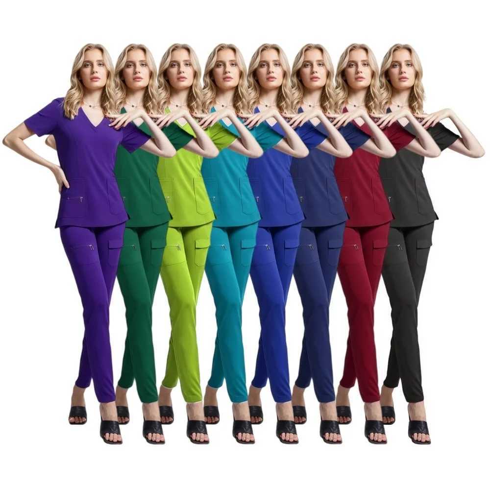 Women Scrubs Nurse Accessories Medical Uniform Unisex Slim Fit Comfort Clinical Women Operating Room Work Uniform Jogger Suit X250410