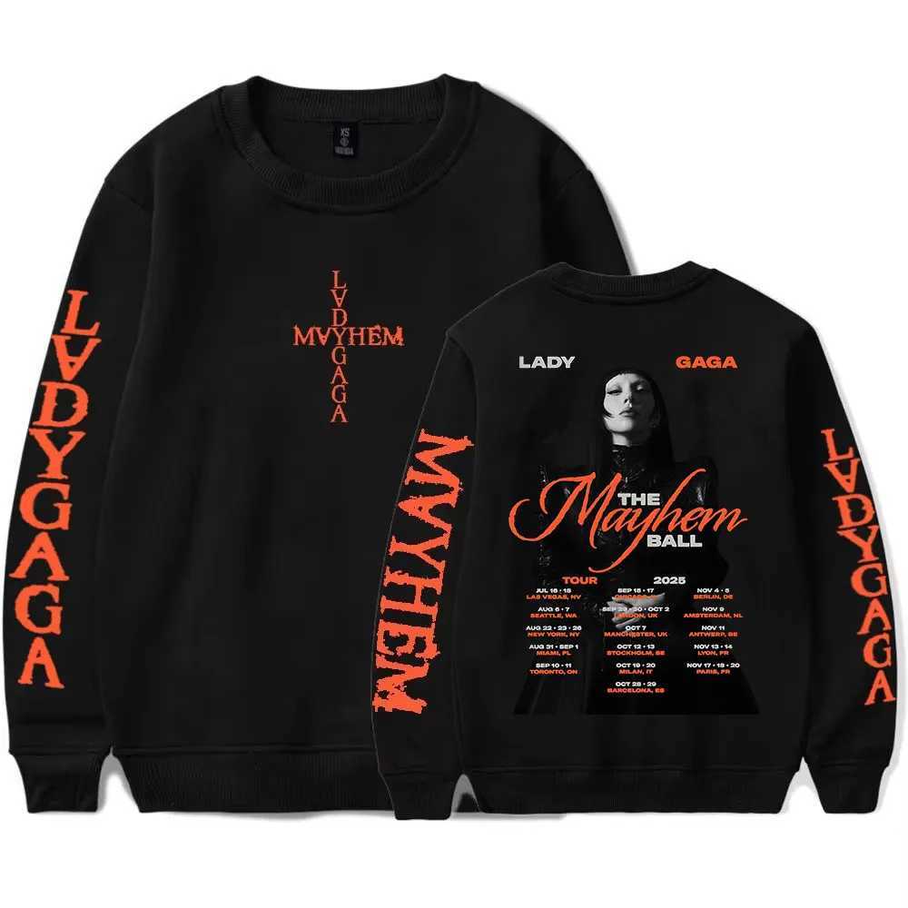 Lady Gaga The Mayhem Tour 2025 Sweatshirt Round Neck Long SLeeve Pullovers Men Women Clothing Graphic Printing Hoodies Male M251111