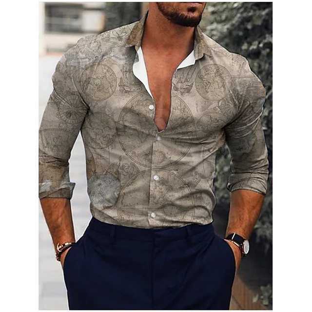 New Hawaiian Piano Luxury Designer Shirts For Men Single Breasted Tops Casual 3D Print Long Sleeve Gentleman Clothing floral K251110