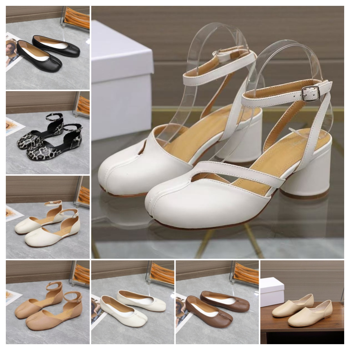 10A 2026 Tabi Ballerina Designer Sandals Semi-Casual Shoes Ballet Flat leather Mirror Quality Ankle Heel Slipper Boots Lambskin Calf Dance Heel Sandals