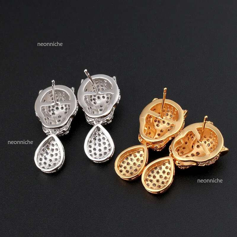 gold dia cross real tennis k chains with pendant set leopard jewlery designer necklaces for women men couple Wedding Party engaged sets daily work bri