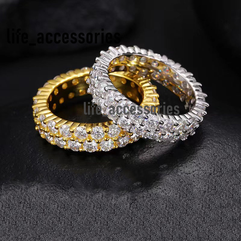 Fast Shipping Birthday Gift Finger Ring Jewelry White Gold Plated 925 Sterling Silver Moissanite Diamond Vvs Eternity Ring