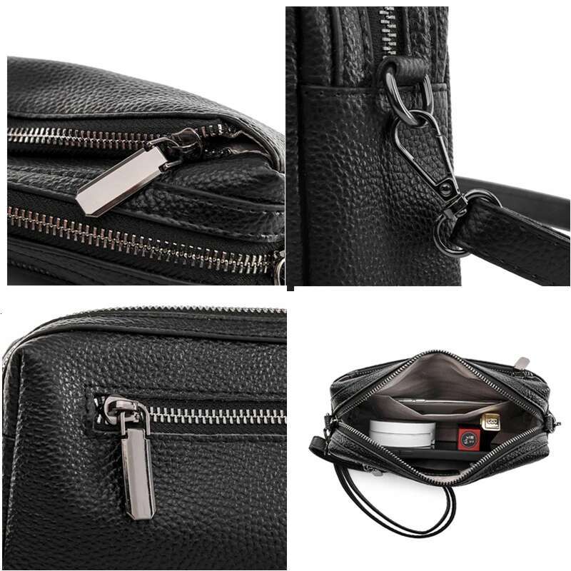 New Cow Handbag Small Single Shoulder Genuine Leather Women Simple Messenger Zero Wallet Mobile Phone Bag