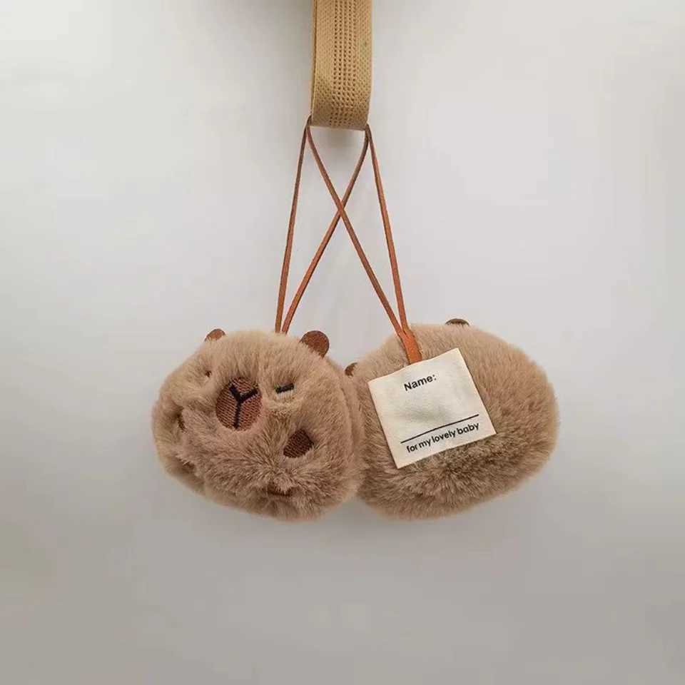 Kawaii Plush Capybara Keychain Anti Loss Mark Name Label Key Holder Childrens Kindergarten Backpack Pendant Decoration W250411
