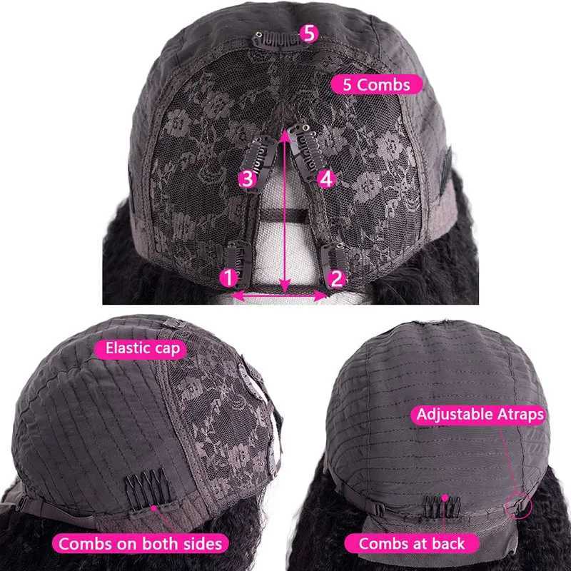 Kinky Straight U V Part Wig Human Hair No Leave Out U Part Brazilian Yaki Straight Machine Made Human Hair Wigs For Women VirginT251111