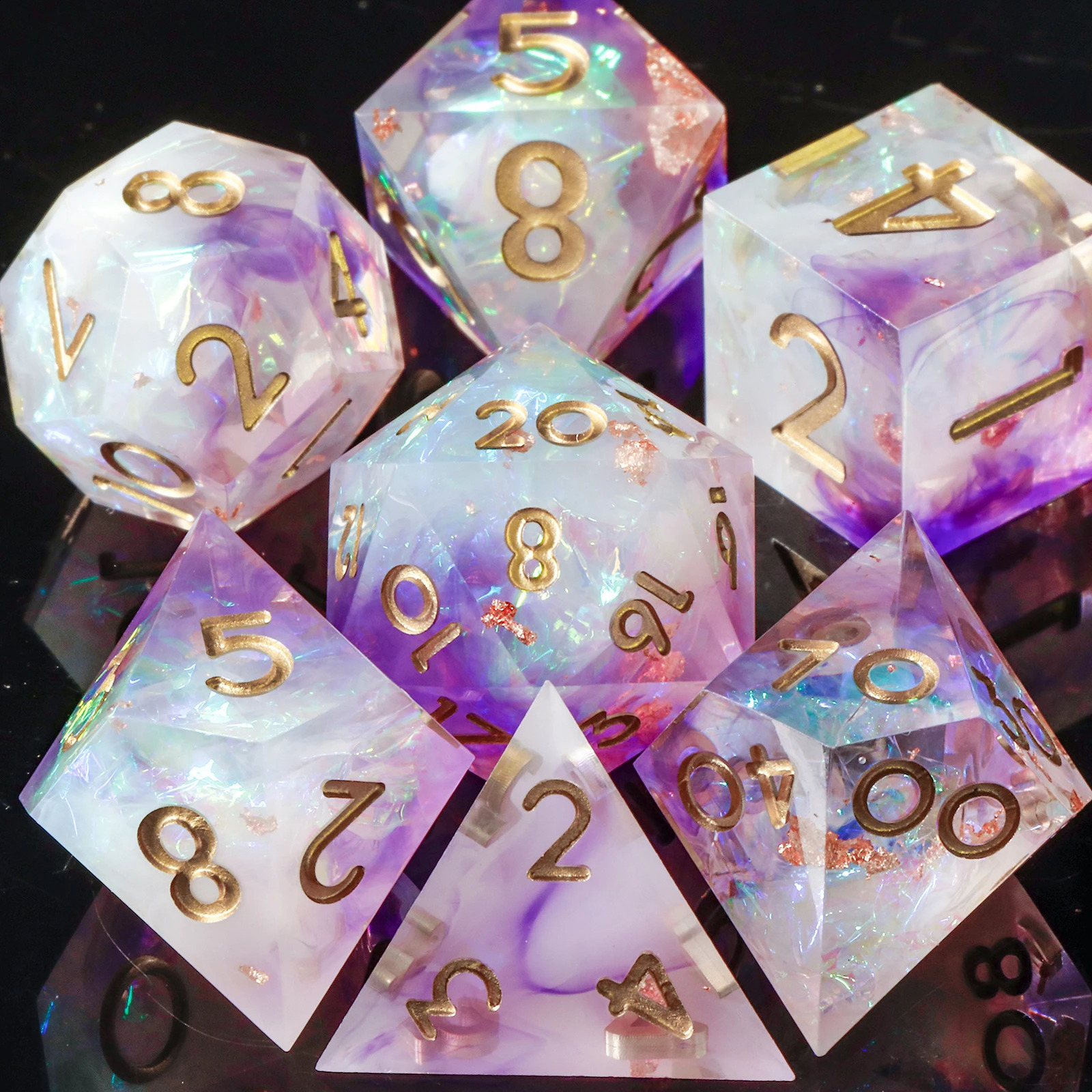 DnD Handmade Resin Dice Polyhedral Dice Set for Dungeons and Dragons d and d dice Sharp Edged Resin D D Dice D20 Dice 250403