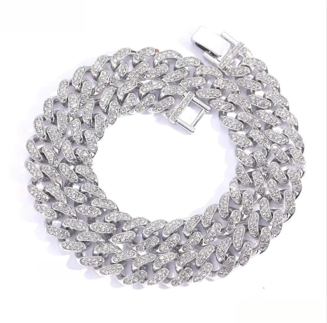 Sterling Silver Plated Iced Moissanite Stone Hip Hop Necklace Perfect Rock Jewelry Gift with Gra