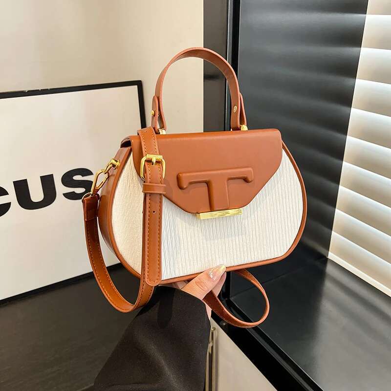 2025 new crossbody bag women's simple retro leather handbag designer wallet solid color commuting handbag large capacity