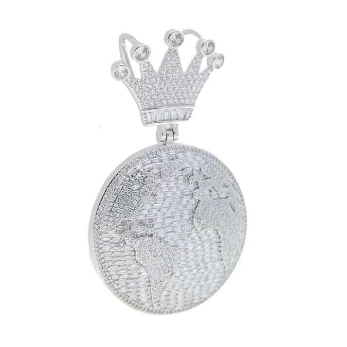 Custom Necklace VVS Dia Mossanite World Design Moissanite Pendant With Iced Out Chain
