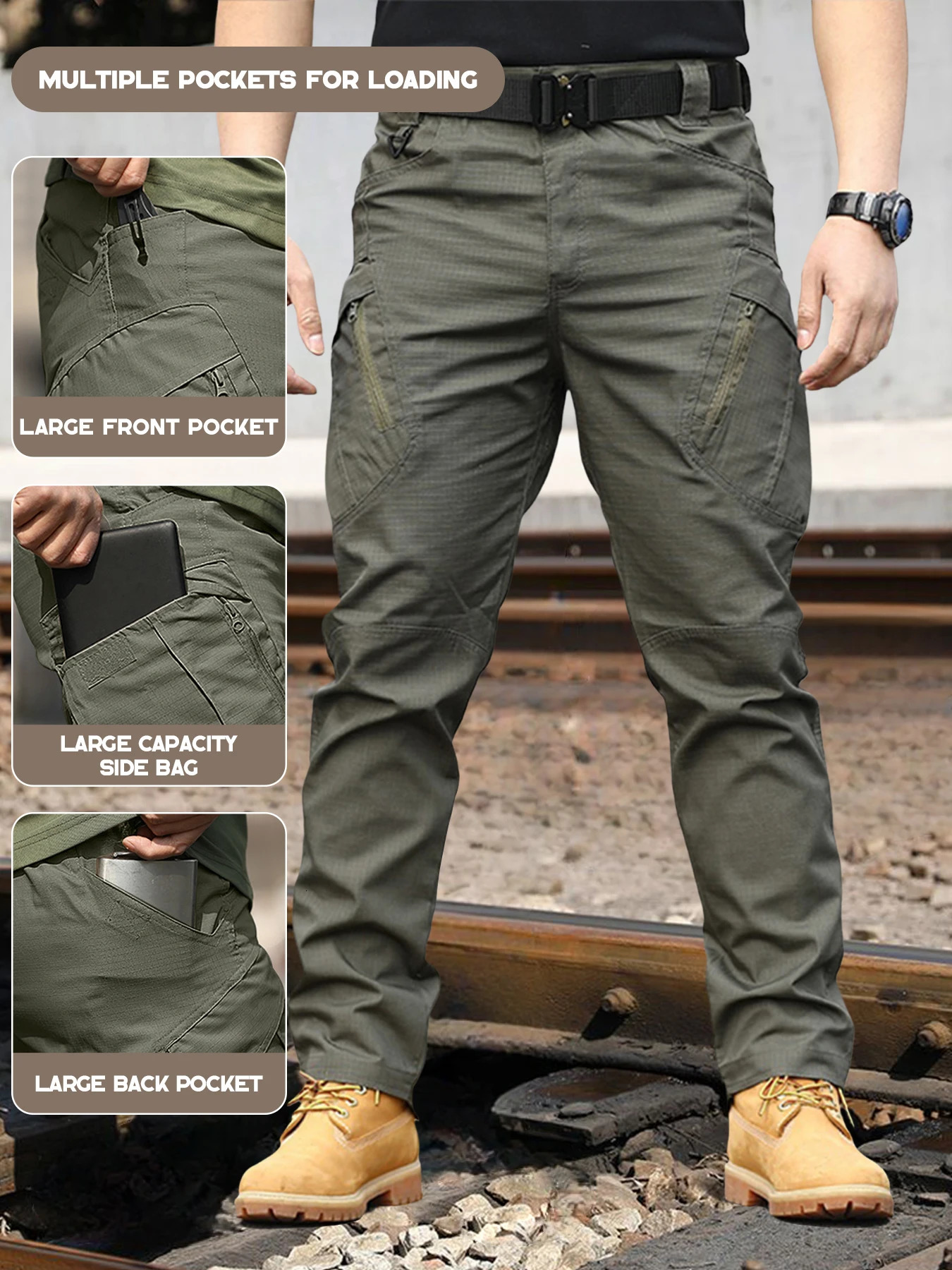 Tactical Work Pants Series Mens IX9 Tactical Pants Multi-Pocket Large Capacity Training Pants Commuter Pants Wear-resistant 251110