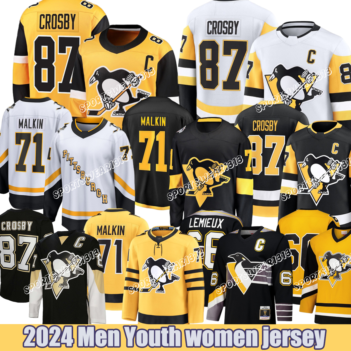#87 Sidney Crosby pittsburgh hockey jersey penguin jersey Kris Letang Erik Karlsson #58 Letang A Hockey Jerseys 2025