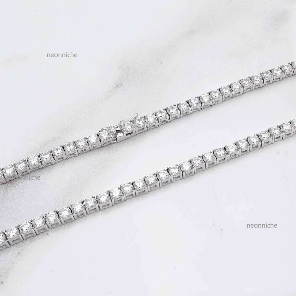 3MM-5MM Width Personalized Vintage 14k Solid White Gold With VVS VS CVD Round Cut IGI GIA Certified Lab Grown Dia Tennis Necklace