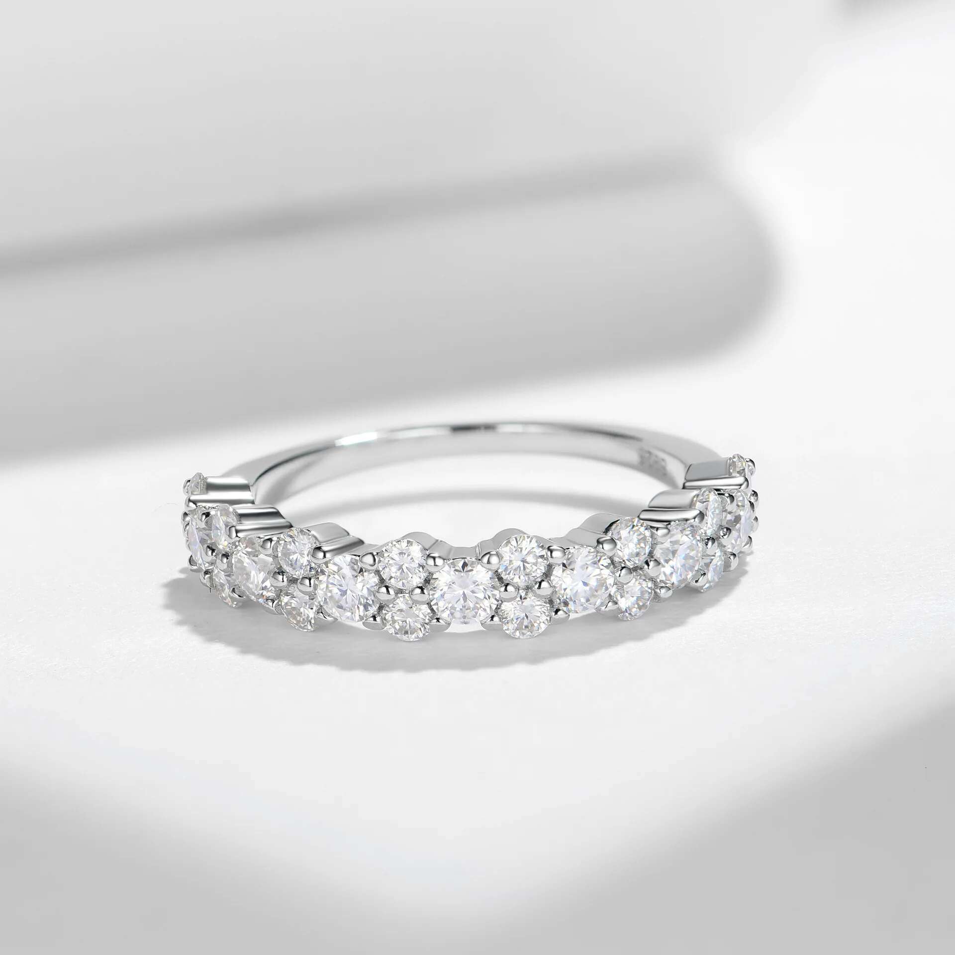 Full Moissanite Diamond D Color Emerald Princess Womens Ring S925 Sterling Sliver 18K White Gold Rings Fine Jewelry for Women