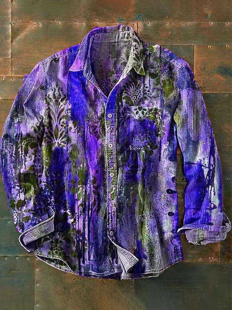 Mens Long Sleeve Shirt Brand New Fashion Casual 100 Linen Versatile Fashionable Printed Pocket Summer K251110