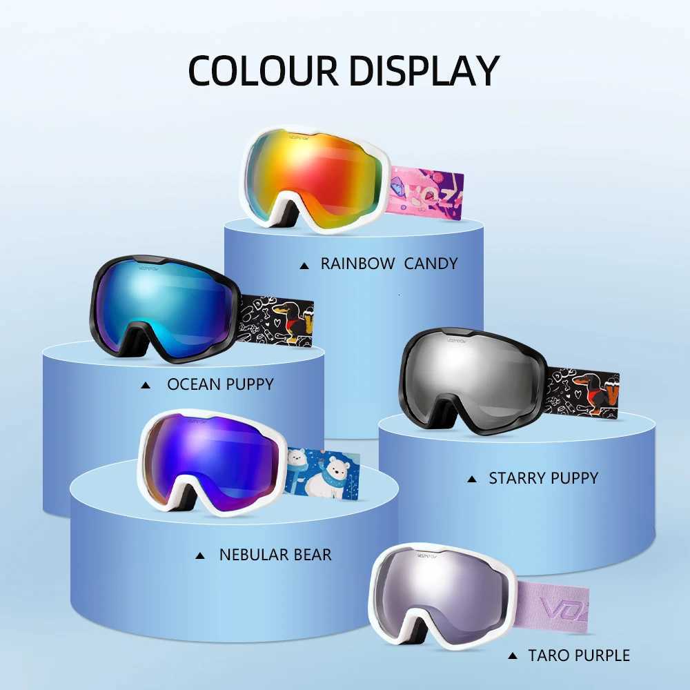 Vozapow Kids Ski GoggLEs Anti Fog DoubLE Layer Resistance Skiing Mask HD Snowboard Eyewear UV400 Children Snow Sunglasses K251110