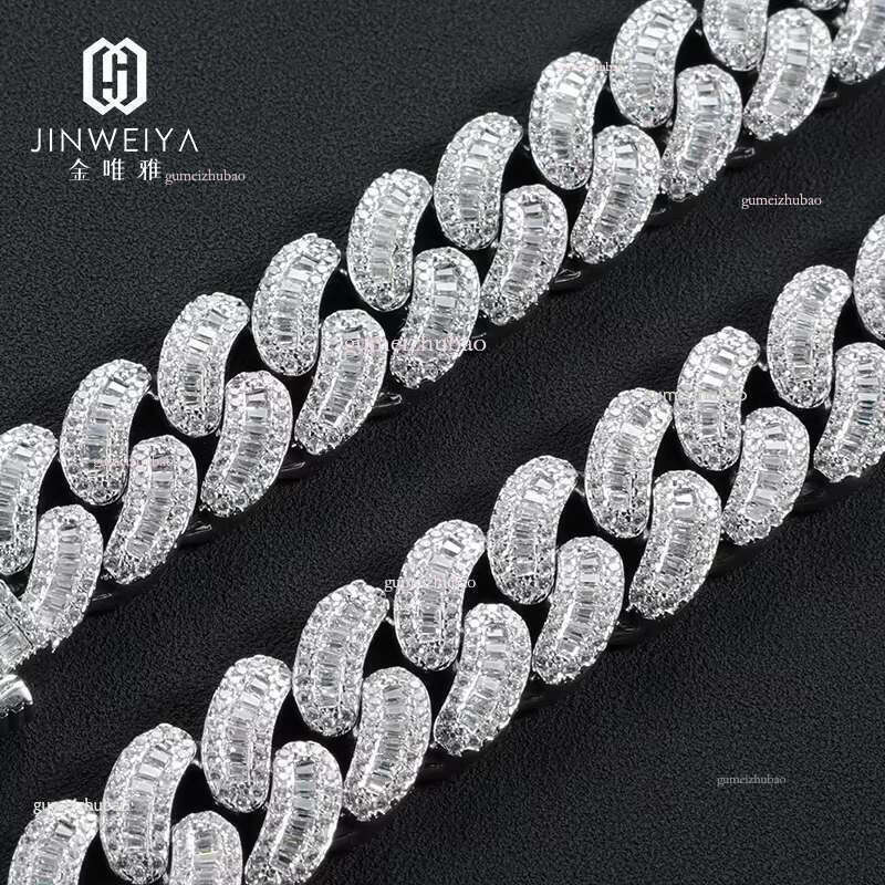 Hip Hop Jewelry Custom Brass 5A Zircon Dia Cuban k Chain Iced Out Men Necklace