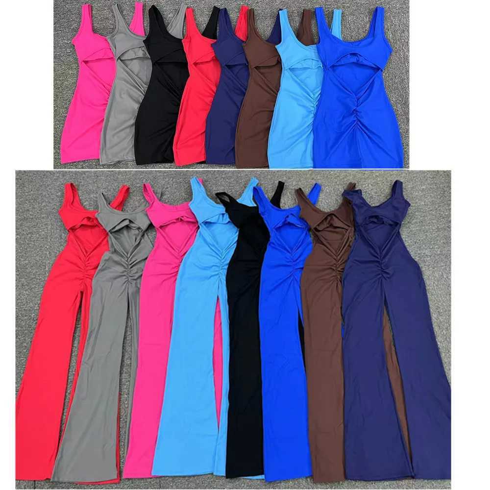 XS-XL new mat womens gym yoga set sports jumpsuit sexy back fitness pants flash leg one-piece jumpsuitW250411