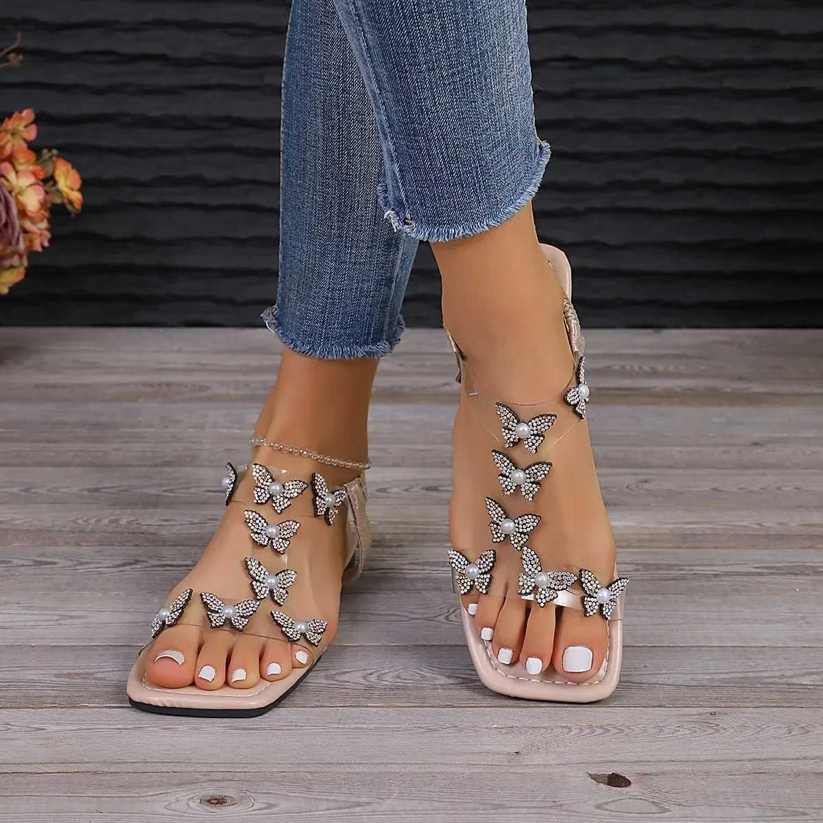 Rhine Butterfly Sandals Womens New Summer Fi Large Size Lightweight Slippers Banquet Shoulder Beach Casual ShoesXJ250410