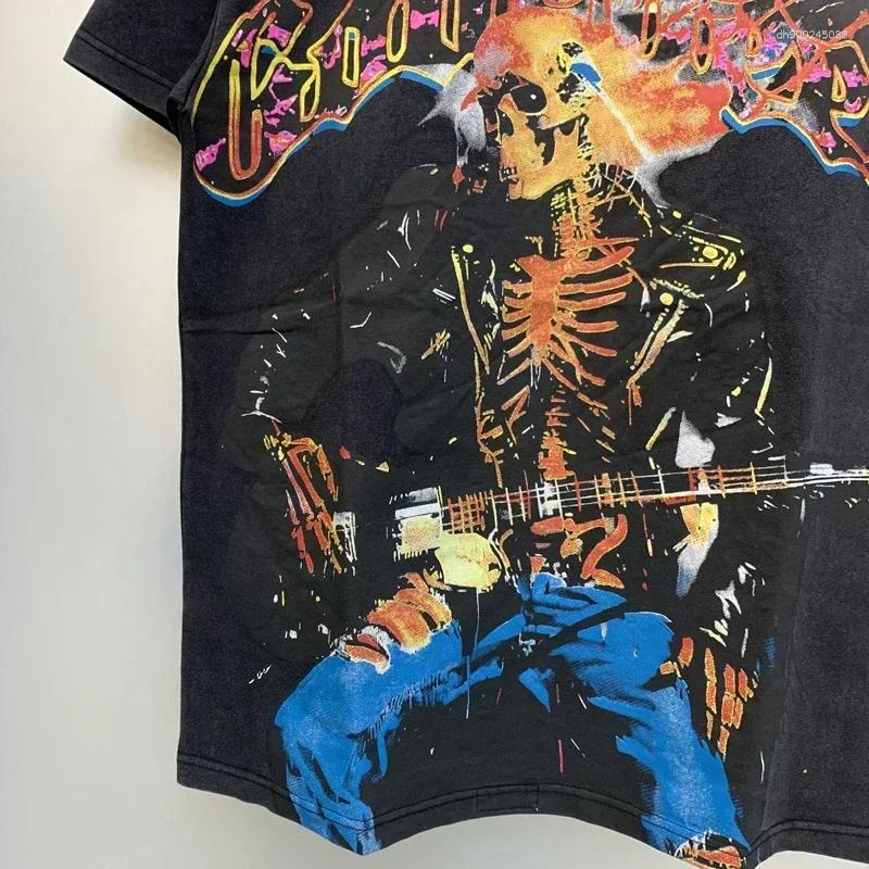 Men's T Shirts High Street Original Label Skull Dreams T-Shirt Vintage Do Old Black Short-sleeved Top