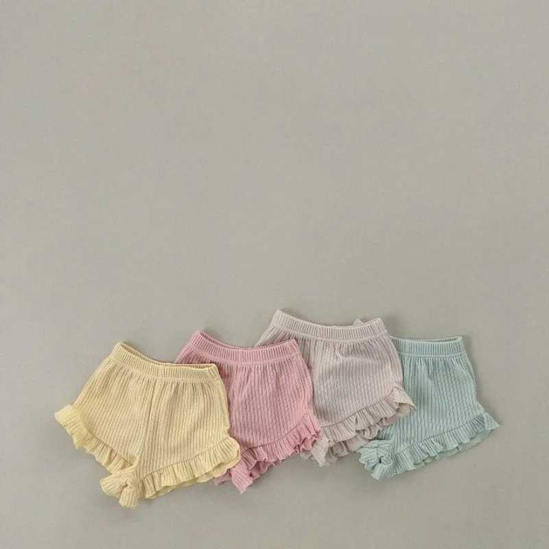 Baby girl summer pajamas set Korean sled family wearing pleated short sleeved T-shirt+shorts 2 childrens pure cotton dressesXJ250410