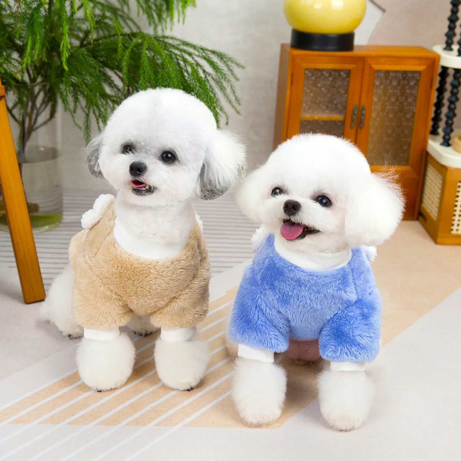 3D Bear Designer Small Dog Sweater Winter Plush Clothing for Dogs Puppy Soft Coat Fleece Warm Clothes for Poodle Cat CostumeM251111