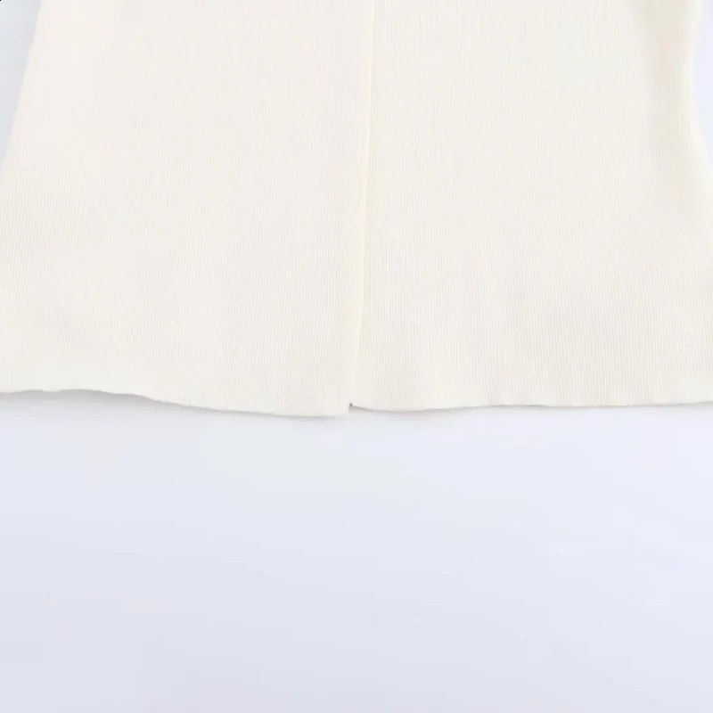 TRAF Womens Knitted Outerwear Spring Autumn Elegant Short Sleeve Jacket Coat Ladies Fashion Casual White Sweater Coat 250410