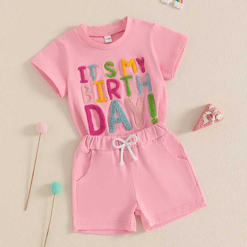 Able Baby Girls Summer Set Flower Printed Ruffle Sleeves T-shirt Elastic Waist Shorts 2PCS Birthday Party Costume SetXJ250410