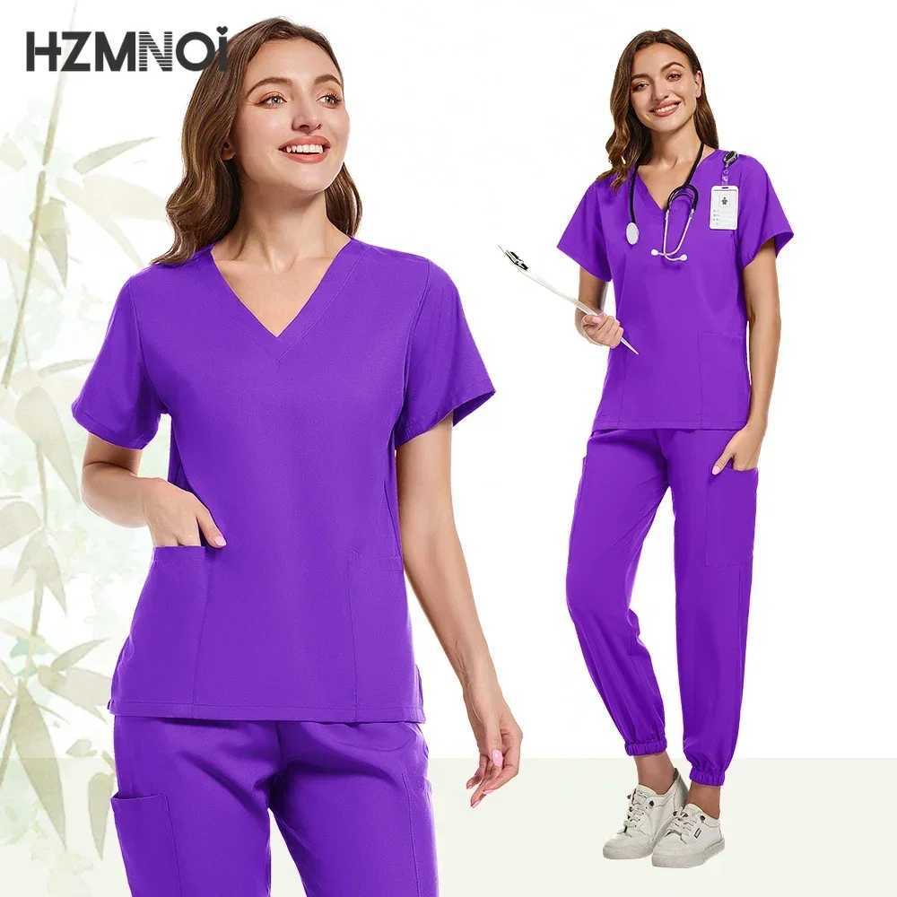 Elasticity Work Uniform Women Wear Scrub Suits Hospital Doctor Nurse Uniforms Medical Surgical Set Nursing Accessories X2504101