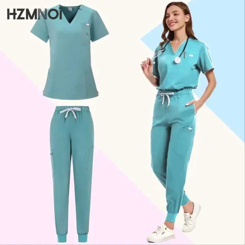 Surgical Uniforms Woman Nursing Enfermeria Sets Top Pant Articles Medical Uniform Scrubs Clinical Beauty Sn Hospital Suits X2504105