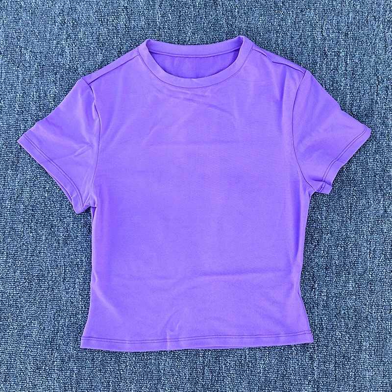 Womens tight fitting fitness T-shirt quick drying short sleeved yoga T-shirt Pilates running fitness short sleeved shirtW250411