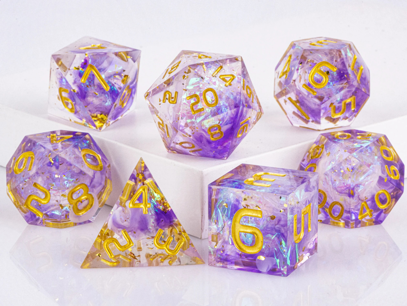 DnD Handmade Resin Dice Polyhedral Dice Set for Dungeons and Dragons d and d dice Sharp Edged Resin D D Dice D20 Dice 250403