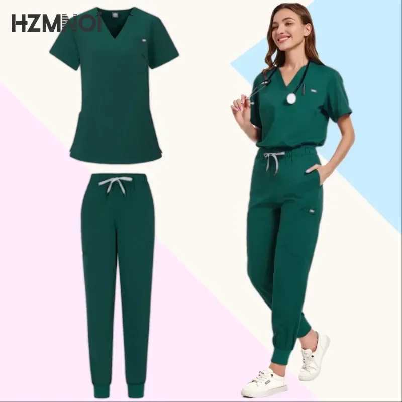 Surgical Uniforms Woman Nursing Enfermeria Sets Top Pant Articles Medical Uniform Scrubs Clinical Beauty Sn Hospital Suits X2504105