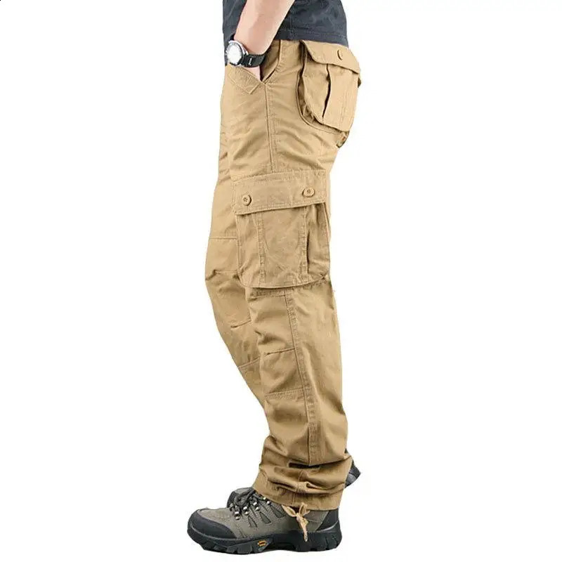 Tactical cargo pants mens cotton jackets outdoor work clothes large-sized Hombre clothing camouflage hiking pants 250409