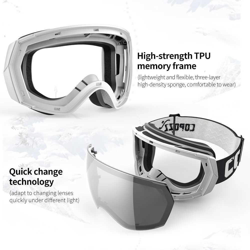 COPOZZ New Ski Goggles Double Lens Anti-fog UV400 Men Women Winter Snowboard Sports Adult Professional Adjustable Ski Goggles K251110