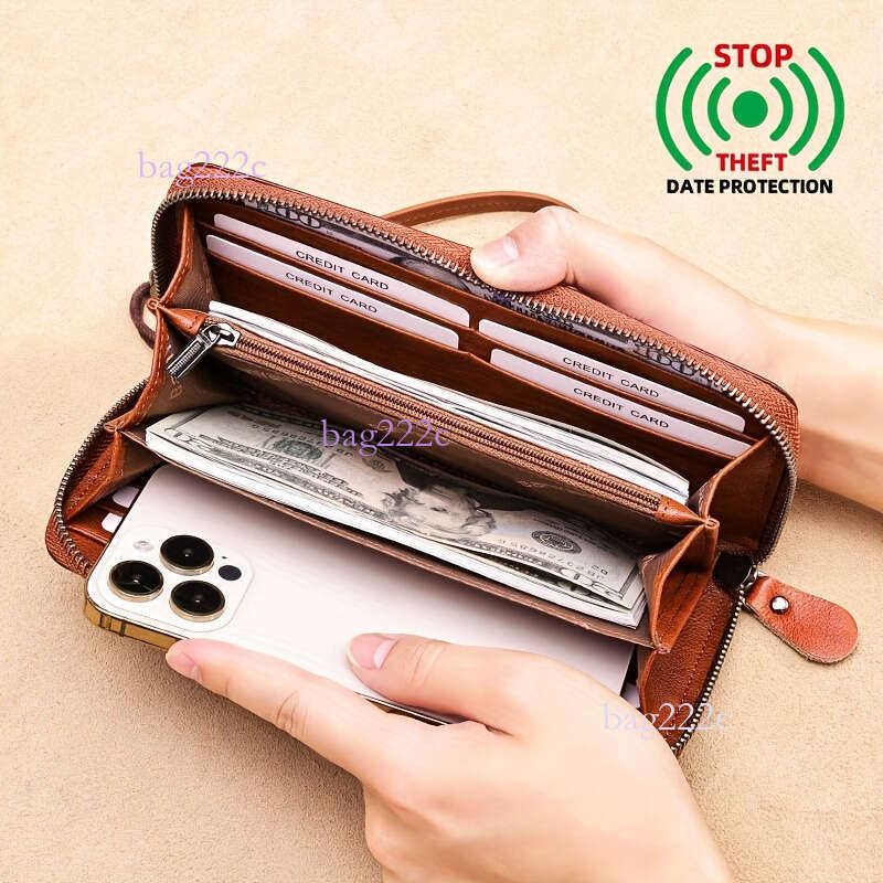 Banya Nu Long Men's Genuine Leather New Zipper Wallet N2040