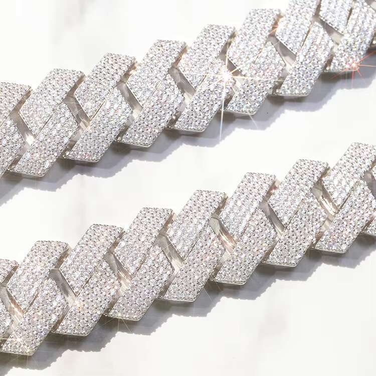 Luxury Jewelry Heavy Silver Gold Plated 20mm 16mm 4rows Iced Out VVS Moissanite Diamond Cuban Chain Link for Hip Hop Life