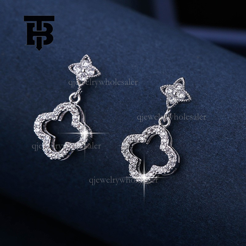 TB BHULAMTE Back-to-School Season Refreshing Simple Style Micro-Inlaid Zircon Elegant Earrings Star Palace Style Earrings In Stock e8097