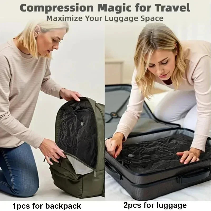 17L Vacuum Compression Bag with Air Pump Reusable Clothing Storage Travel Backpack Luggage 251110